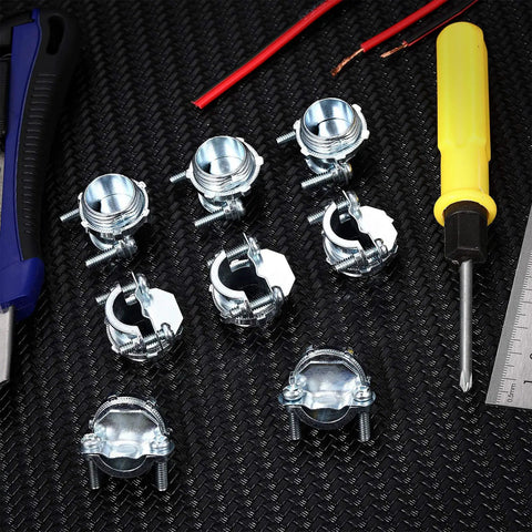 4 Pack Three Quarter Inch Clamp Type Cable Connectors For Metallic Conduit And Electrical Boxes Rust Resistant Zinc Alloy