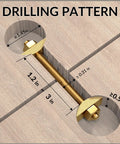 Solid As A Rock Countertop Connector Bolts M8 X 100MM Joint Fasteners showing drilling pattern dimensions on wood