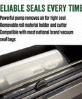 Heavy Duty Aluminum Vacuum Sealer Machine Delivers Beast Mode Suction Strength With Roll Holder And Cutter Inside.