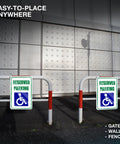 Reserved Handicap Parking Signs 8x12 Inches Reflective Aluminum 2 Pack for Clearly Marking Accessible Spots on gates and walls
