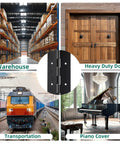 Heavy Duty 48 Inch Piano Hinge 3 Inch Wide 0.060 Thick 304 Stainless Steel mounted on a heavy duty wooden door.