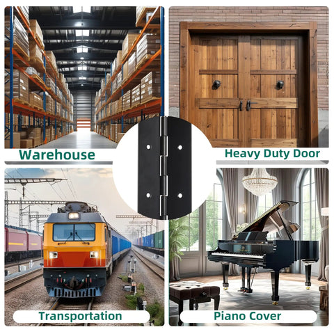 Heavy Duty 48 Inch Piano Hinge 3 Inch Wide 0.060 Thick 304 Stainless Steel mounted on a heavy duty wooden door.