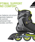 Zetrablade Elite Mens Adult Fitness Inline Skates For Beginners To Intermediate Black And Lime Budget Friendly Comfort Fit