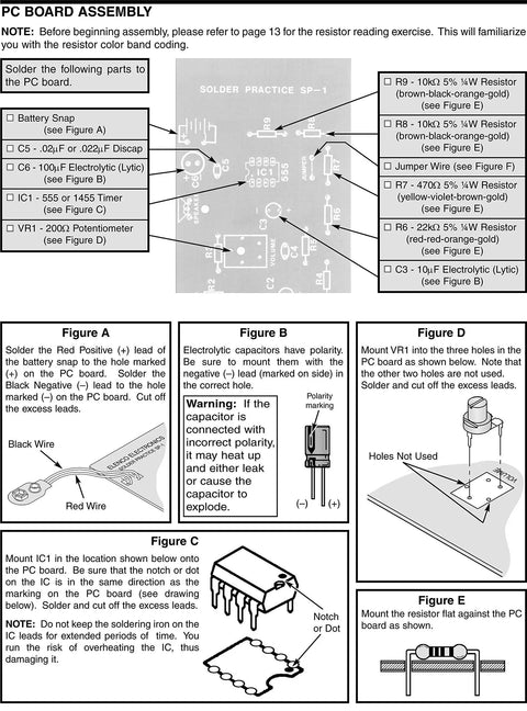 Practical Soldering Project Kit For Beginners Learn Multivibrator Circuits And Hands On PCB Practice Build A Two Tone European Siren No Soldering Iron Included And A Clear Guide With Step By Step Instructions - PCB assembly instructions with diagrams and components layout guide.
