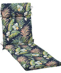 Simone Blue Tropical Outdoor Chaise Cushion 21 In W X 72 In L Weatherproof Rainproof Fade Resistant Patio Pad With 4 Ties Eco Friendly PFAS Free C0 Treatment Partially Recycled Polyester Fill Fits Most Chaise Loungers