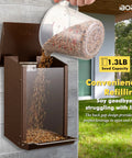 Weatherproof Metal Wall Mounted Bird Feeder With Heavy Duty Roof And Detachable Easy Clean System installed on outdoor wall.