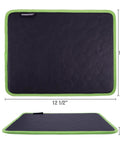 Magnetic Tool Pad 12.5 x 9.75 Inch Flexible Magnet Tray in green and black, showcasing dimensions and thickness.