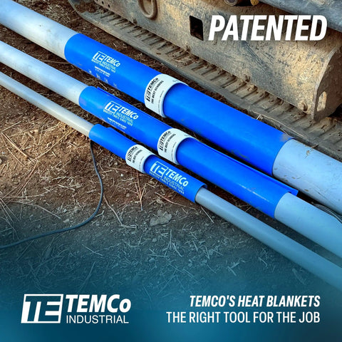 Temco Th4001 PVC conduit heat blanket bender for smooth bends on half to one and one half inch pipes on the ground.
