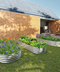 2-Pack 6x3x1ft Galvanized Metal Raised Garden Bed Kit for Outdoor Planter Box Vegetables Herbs Flowers Fruits Durable Rust Resistant