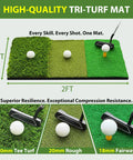 Heavy Duty Golf Practice Net 10 By 7 Foot With Tri Turf Mat All In One Backyard Driving And Chipping Swing Training Aid