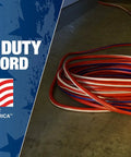 Heavy Duty Outdoor Indoor Extension Cord 100 Foot 12/3 SJTW With Beefed Up Contractor Grade Durability UL Certified All Weather Jacket