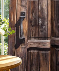 Real Deal Rustic Barn Door Blackout Curtains Featuring Vintage Wood Grain Art Heavy Duty Thermal Insulation Slick Grommet Drapes For Effortless Home Refresh Two Panel Bundle close-up with wooden texture and grommet.