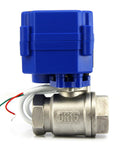 Motorized One Half Inch Ball Valve With Full Port NSF Certified 304 Stainless Steel Built For Real Use 9 To 24V DC 2 Wire Reverse Polarity Normally Closed Solenoid Valve For Fluid Control And Irrigation, side view