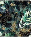 Peel And Stick Wallpaper Boho Forest Vintage Removable Self Adhesive Vinyl Mural matte gold green black eco friendly ink