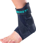 Airsport Ankle Brace With Air Cell Compression For Chronic Instability Durable And Comfortable Support With Semi Rigid Shell For Stability Small Left Fit Great For Athletes Recovering From Grade One Two Sprains Or Prevention visible on left foot