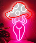 Lady Mushroom Neon Light LED Night Light USB Powered Sign for Man Cave Bar Bedroom Wall Decor Party Art Purple Glow