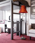 Richardson Floor Lamp With Bronze Finish In Casual Gothic Style, 61 In Tall, 17 In Wide And 17 In Deep, Red Bell Shade