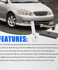 Heavy Duty CV Axle Bearing Puller Seal Kit Tool Premium Steel For Toyota 4Runner Tacoma FJ Cruiser 8 Inch Diff Front Clamshell Remover Handles Part 18195 Best Garage Tool Like Pros For 2003 To 2018 Vehicles Very Smooth Fix At Home Or Shop Quick Now, with Toyota sedan and tool parts