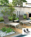 Go-To Outdoor Lounge Chair Cushions Set Of 2, 80 By 26 Inches, UPF50 Plus Fade Resistant Olefin Fabric, Charcoal Gray on patio