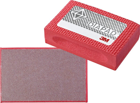 Flexible Diamond Hand Lap Finishing Pad M40 Micron Open Dot Pattern 2.25 By 3.75 In Portable Handheld Abrasive