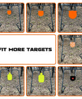 Various setups of Portable Shooting Target Stand With Chain Mount Kit And Ten Inch Three Eighth Inch Gong Target For Range Ready Hitters