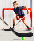 Street Hockey Set With Pop Up Goal Two Wooden Hockey Sticks With Plastic Heads And Two Street Hockey Balls For Backyard Or Indoor Play.
