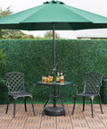 22L Round Water And Sand Filled Umbrella Base Stand No Fuss Free Standing With Built In Handle And Anti Slip Bottom on patio