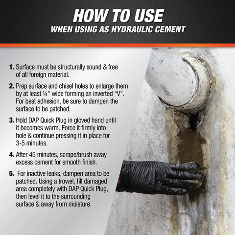 How to use Professional Grade Fast Setting Hydraulic Cement Seals Basement Leaks And Anchors Fence Posts On Concrete guidance instructions.
