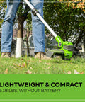 Beast Mode 40V Cordless String Trimmer And Edger, 13 Inch Weed Whacker in use on grass with pivoting head and steel guide.