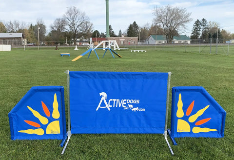 Free Standing Starburst Wings Dog Agility Training Indoor Outdoor Lightweight High Grade PVC Durable Obstacle in a park