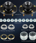 5 On 5 Trailer Idler Hub Kit Set Of 2 For 3500 Lb Axles With 5 Inch Bolt Circle, 5 Hole Idler Hub Replacement Drum Assembly For RVs
