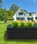 Galvanized Raised Garden Bed 6x2x2 Ft Outdoor Planter For Vegetables, Flowers, Herbs Black Metal Box With Safe Corner Pads