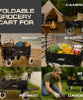 Foldable Beach Wagon With 9 Inch All Terrain Wheels Beast Heavy Duty Cart That Holds Up To 300 Lbs Dual Battery Pack