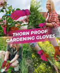 Women gardening with Rugged Cowhide Work Gloves For Men And Women All Purpose Leather Gloves, camel pink, adjustable wrist.