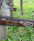 Close-up of All Leather Driving Harness For Horse Drawn Carriage Brown Premium Quality Adjustable Fit For Pony To Small Horse