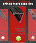 Heavy Duty 2250 Lb 5 Tier Garage Storage Shelves with Adjustable Metal Utility Rack showing column thickness comparison