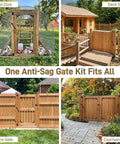 Anti Sag Gate Kit Two Pack Heavy Duty Fence Gate Hardware For Sag Free Smooth Open And Close Provides Strong Post Support And Easy Installation For Durable Gates, fence gate