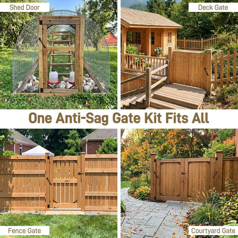 Anti Sag Gate Kit Two Pack Heavy Duty Fence Gate Hardware For Sag Free Smooth Open And Close Provides Strong Post Support And Easy Installation For Durable Gates, fence gate