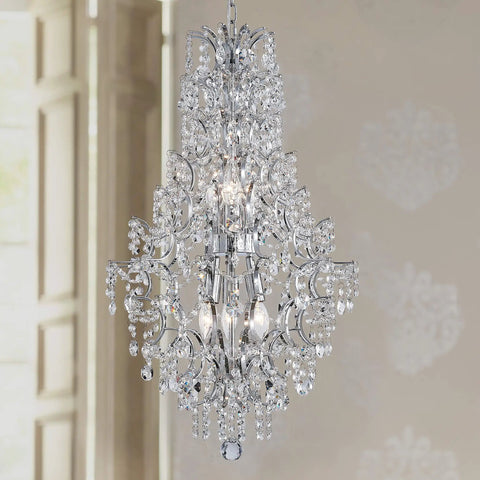 Crystal Raindrop Pendant Chandelier With Adjustable Chain For Dining Room Living Room Bedroom Bath, Modern Glass Fixture