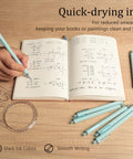 Bulk 50 Pack Ballpoint Pens With 1.0mm Tip For Smooth Quick Dry Black Ink No Smear Writing Comfortable Grip Ideal Office Supplies And Teacher Appreciation Gifts Sky Blue Barrel used for writing notes