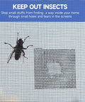 Heavy Duty Window Screen Repair Tape 2 Inch By 15 Foot Roll, black mesh patch visible on screen with fly