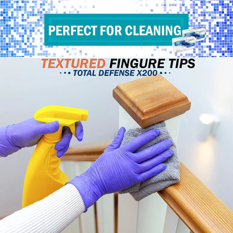 Heavy Duty Nitrile Disposable Gloves Latex Free Powder Free Non Sterile Bulk Pack 2000 Gloves In 10 Boxes Of 200 For Home Shop And Cleaning Jobs Durable Comfortable Fit Strong Protection For Any Task, purple gloves cleaning handrail