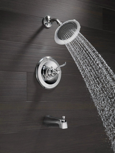 Windemere 14 Series Bathtub And Shower Faucet Set In Chrome With Shower Head And Handle, Valve Trim Kit, Valve Not Included, Rough In Valve Sold Separately For MultiChoice Universal System, Delivers Intense Full Body Spray