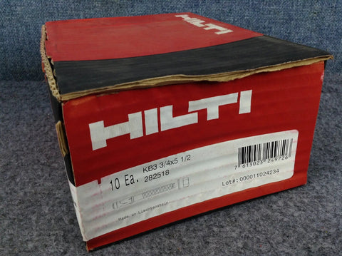Box of Kwik Bolt Carbon Steel Expansion Anchor KB 3.75 In By 5.5 In 10 Pack Zinc Plated Seismic Ready
