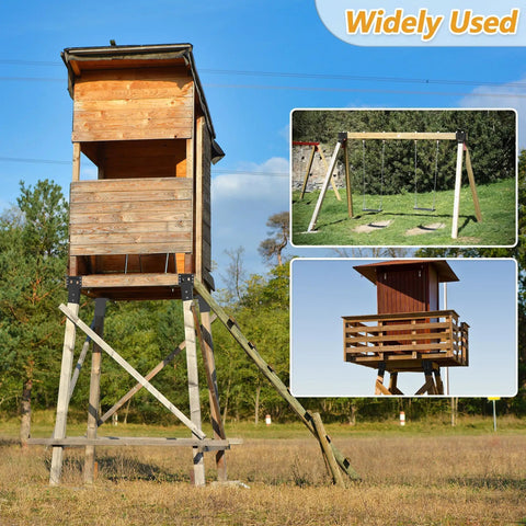 Beefy 4x4 Compound Angle Brackets For Deer Stands And Hunting Blinds Heavy Duty Steel Elevated Platform Brackets Set Of 4 For Tree House Shooting Shack And Observation Deck