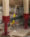 Adjustable Screw Jack Post 14.5-18.5 In For 4x4 Beams in basement, providing temporary support for renovations, 1 pack