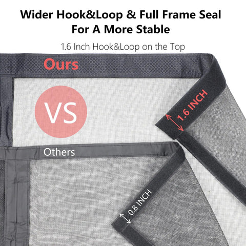 Comparison between upgraded reinforced magnetic screen door for sliding doors fits 72x80 inches double door screen curtain