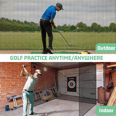 Heavy Duty Golf Batting Cage Net for Backyard Practice With Extra Striking Net Frame Not Included in outdoor and indoor settings