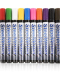 Industrial Metal Marking Paint Pen For Steel And Other Metals That Writes On Surfaces Washable Removable Wet Erase Set of 10 Colors