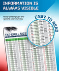 Slick Magnetic Tap Drill Size Reference Chart with SAE and ISO metric dimensions, featuring easy-to-read layout.